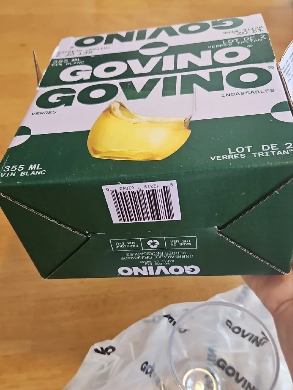 Govino Unbreakable White Wine Glasses - Green Packaging, Set of 2